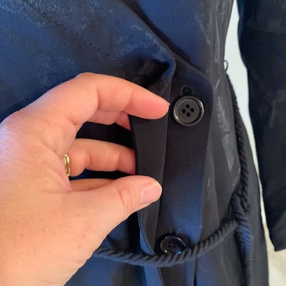 [Giorgio Armani] Vintage Black Pattern Wrap Dress - Size 4 - Picture 5 of 8